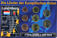 Люксембург, 2002-2011,   Набор, 1с-2 Евро, в блистере-миниатюра